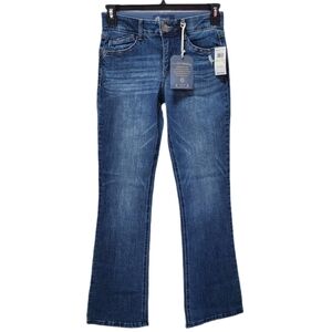 Democracy Jeans Itty Bitty Bootcut Mid-Rise Ab Solution Core Stretch Blue 4